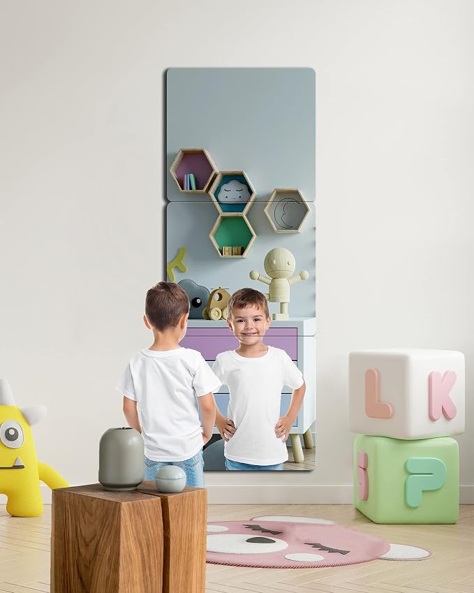 Unbreakable Plexiglass Acrylic Mirror for Kids, 1 PCS 8 x 8 inch, Shatterproof Safe Mirror for Wall, Used for Hand Makeup Mirrors, Hang Mirro, Bedroom Door Mirro, Shaving Mirrors, Workout Mirro - Image 3