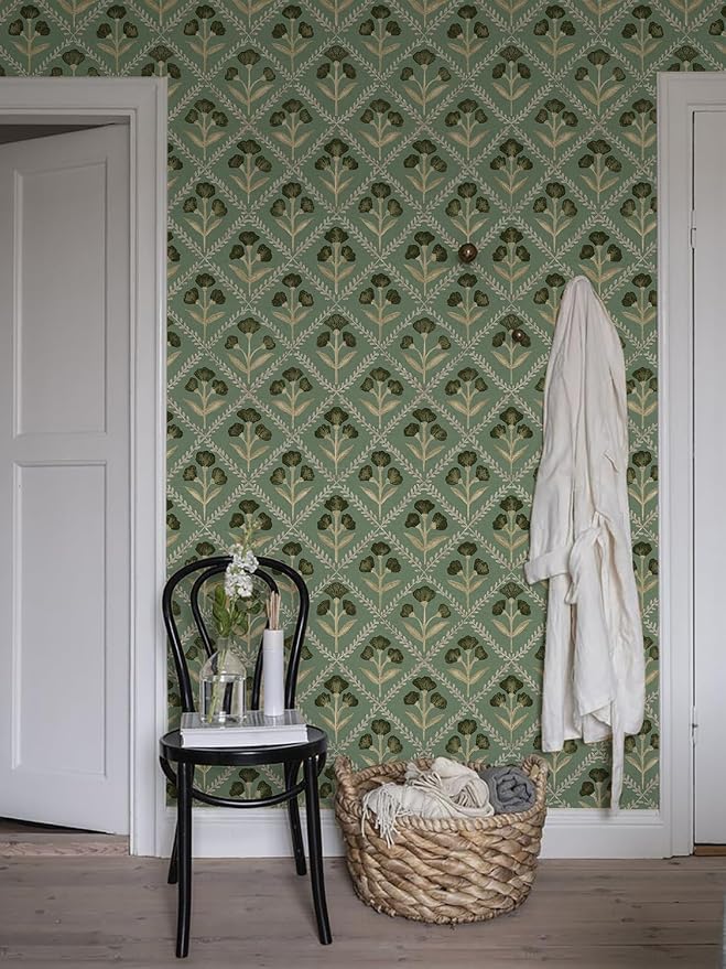 Orainege Peel and Stick Wallpaper Vintage Floral Wallpaper Self Adhesive | 16.9in x196.8in Boho Contact Paper Removable Wall Paper for Cabinets Bedroom Bathroom Waterproof Vinyl - Image 4