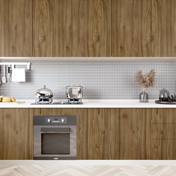 WESTICK 24" x 394" Peel and Stick Countertops Brown Wood Grain Contact Paper for Cabinets Rustic Wood Peel and Stick Wallpaper Removable Waterproof Wood Contact Paper for Counter Table Kitchen Walls - Image 4