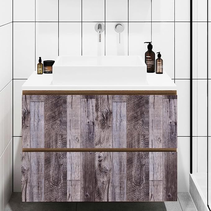Yun-aeon Natural Wood-Gray Contact Paper Peel and Stick Wallpaper | 17.3"x 400"Self Adhesive Removable Vintage Faux Wood Wall Paper Plank Shelf Home Decoration Kitchen Counter Cover - Image 5