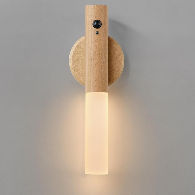 Montford Battery Operated Wall Sconces, Motion Sensor Night Light Magnetic Wall Light Rechargeable Wall Sconce, Peel and Stick Sconce Lights for Bedside Stair Hallway by Montford