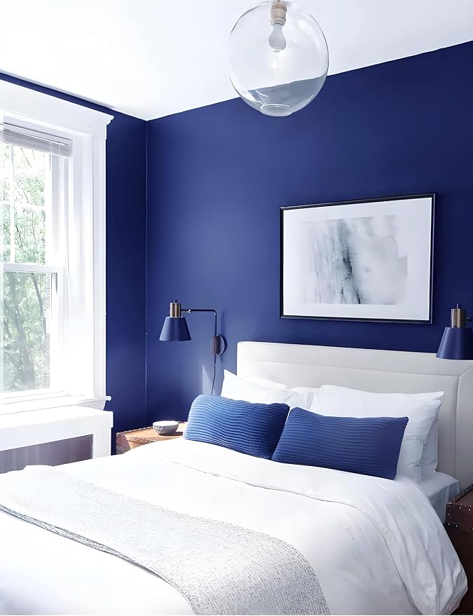 Safiyya Peel and Stick Wallpaper Navy Blue Contact Paper Wall Paper Self Adhesive Decorative Removable Wallpaper for Bedroom and Renter Friendly 118"x17.7" - Image 2
