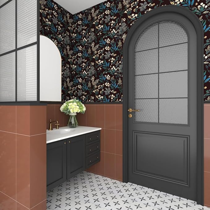 Laatse Vintage Floral Peel and Stick Wallpaper 17.5'' x 787'', Green Blue | Self Adhesive/Removable/Waterproof/Thick Vinyl Extra Long Contact Paper for Bathroom Bedroom Shelf Cabinet Drawer,Prepasted - Image 7