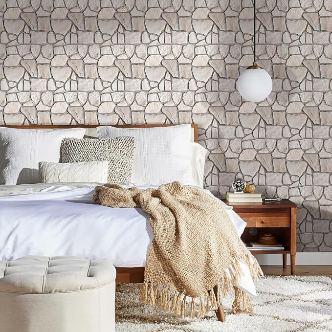 COMSTICKC 3D Peel and Stick Faux Stone Wall Panels for Quick DIY Wall Decor | Beige, 10 Pcs 11.8" x 11.8", Not Real Stone, Lightweight Thin PVC Decorative Tiles Wall Sticker Wallpaper, Cover 9.7 sq ft - Image 6