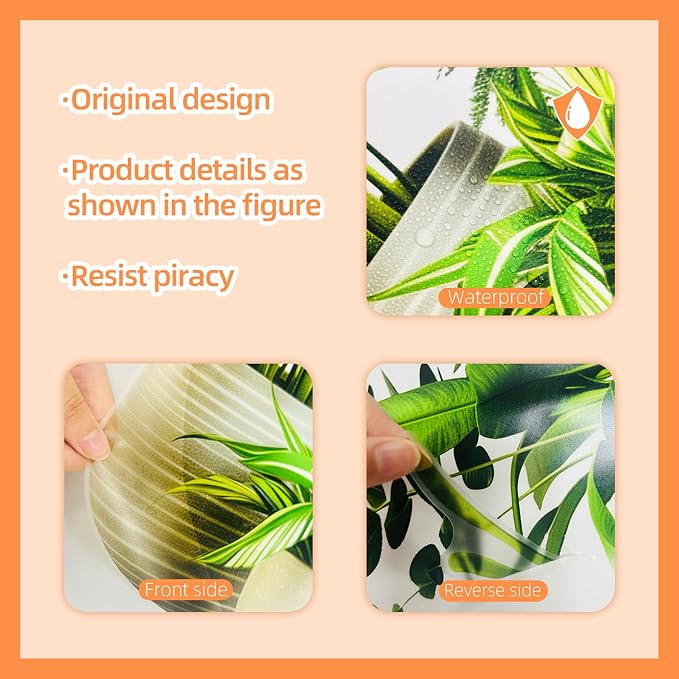2 Sheets Green Potted Plant Wall Decor Bonsai Vinyl 3D DIY Art Stickers & Murals Removable Floral Wall Decals Peel and Stick for Living Room Bedroom Bathroom Kitchen Office Tropical Wallpaper - Image 9