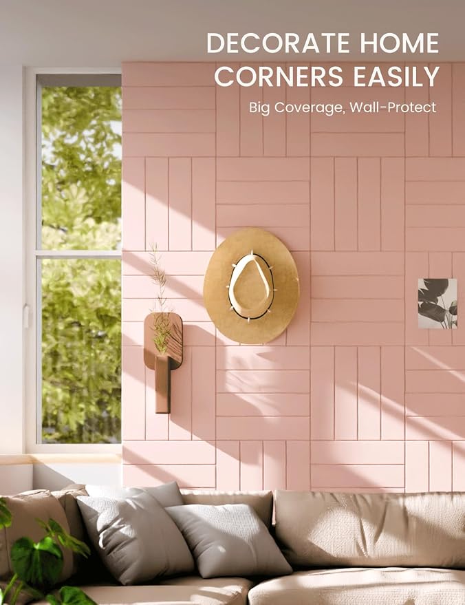 Fluxynara Felt Bulletin Board & Cork Board Alternative, Pink | 48" x 36" Pin board, Removable Adhesive Tabs, Easy Install Without Wall Damage, For Home Office Decor - Image 3