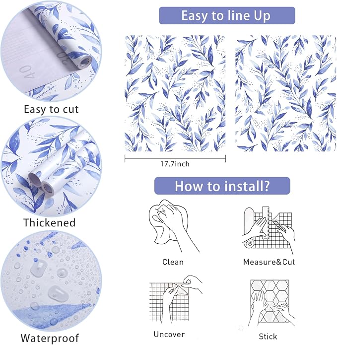 Livebor Leaf Peel and Stick Wallpaper Olive Leaf Contact Paper 17.7inch x 393.7inch Floral Leaves Wallpaper Peel and Stick Modern Farmhouse Wall Paper for Bedroom Neutral Self Adhesive Decorative - Image 5
