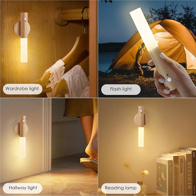 Montford Wall Sconces Set of Two Battery Operated, Motion Sensor Night Light Magnetic Wall Light Rechargeable Wall Sconce, Peel and Stick Sconce Lights for Hallway - Image 6