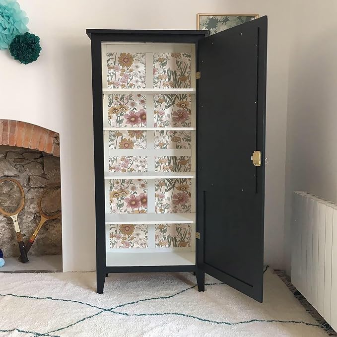 Orainege Vintage Peel and Stick Wallpaper Daisy Floral Wallpaper | 16.9in x196.8in Boho Floral Contact Paper Self Adhesive Removable Wall Paper for Bedroom Living Room Decor Vinyl Roll - Image 9