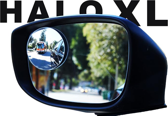 Blind Spot Mirrors for Cars - by Safe View Company - Change Lanes w Confidence - Made from Real Convex Glass - Long Lasting - Easy Peel & Stick (Halo XL) - Image 7