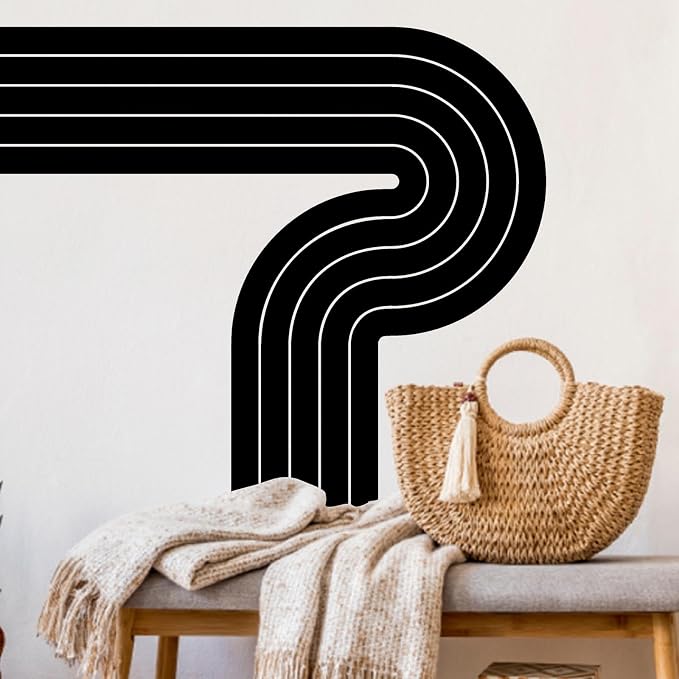 Kazova Large Black Arch Wall Decals 2 Sheets Peel and Stick Removable Minimalist Abstract Wall Sticker for Living Room Bedroom Office Modern Wall Stickers Headboard Decor - Image 3