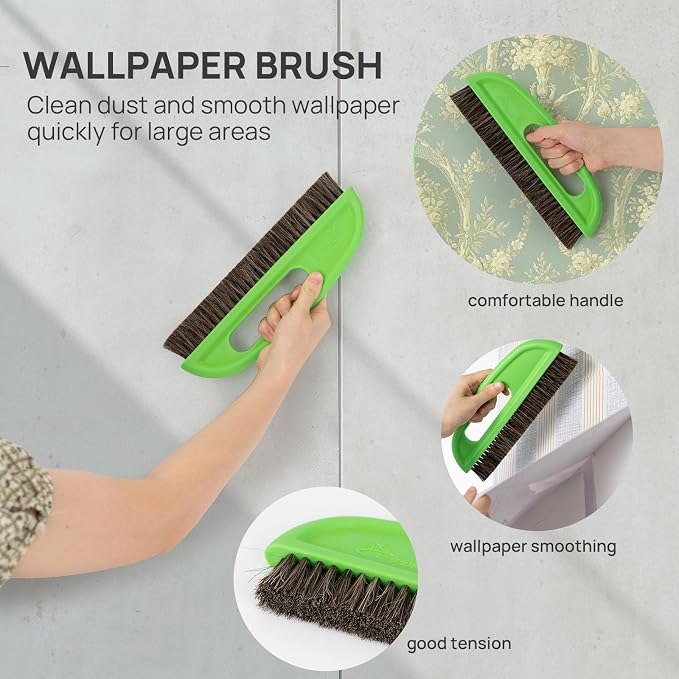 NEWISHTOOL Wallpaper Smoothing Tools, Wallpaper Tool Kit with Wallpaper Paste Brush, Smoother Squeegee, Felt Squeegee & Paper Cutter for Peel and Stick Contact Paper, Wallcovering, Vinyl Backsplash | Peel and Stick Contact Paper Application Kit, Big Sm... - Image 2