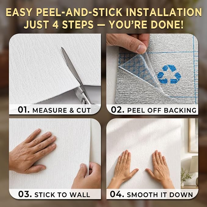Thick Foam Peel and Stick Wall Covering Roll 15.7” x 118” – 2.5mm, Quick Renewal Cover for Old Wall, Self Adhesive Wallpaper for TV Background, Living Room - Image 2