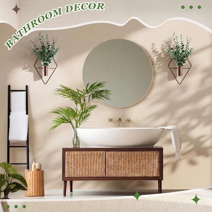 Canlierr 4 Pcs Wall Decor Hanging Planters, Eucalyptus, Bronze - Image 7