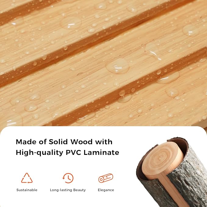 Slat Wall Panel 4-Pack, 108’’x5.7’’, Oak | Real Wood Material, with 2Pcs End Trims, Wood Wall Panel for Interior Wall Decor, Bedroom, Living Room, TV Background - Image 2