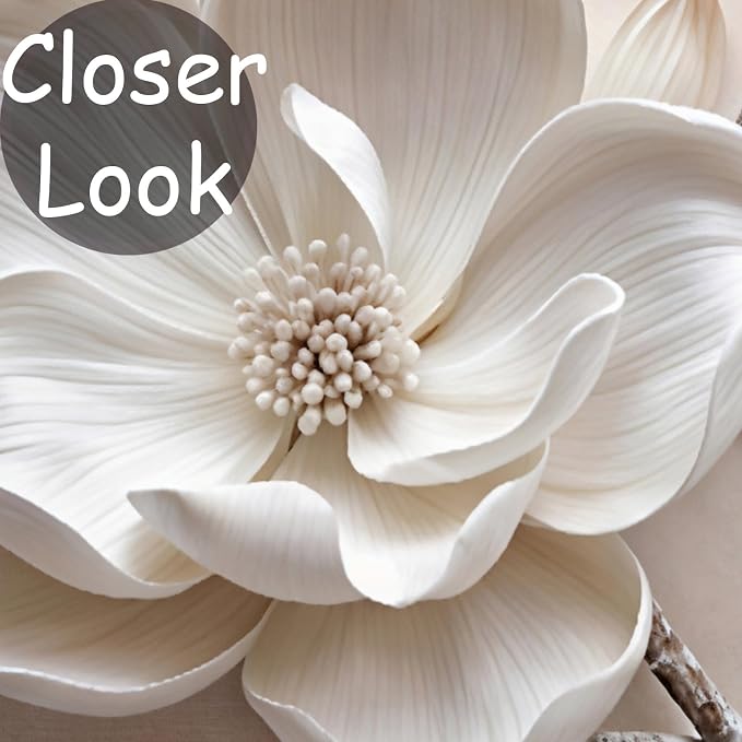 MFWFM Floral Peel and Stick Wallpaper 3D Relief Magnolia Flower Wall Mural | 137"x96", for Bedroom Living Room Bathroom, Self Adhesive Canvas - Image 6