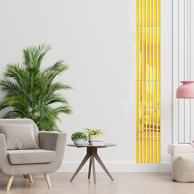 20-Piece Peel-and-Stick Acrylic Mirror Wall Trim (Gold) - Image 9