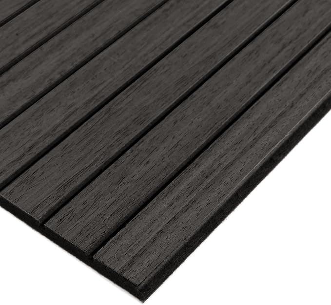 4-Piece Wood Slat Wall Panel for Interior Wall Decor Noise Cancelling 47.2" x 23.6" Peel and Stick Acoustic Decorative 3D Sound Absorbing Wall Paneling, Black Grey - Image 9