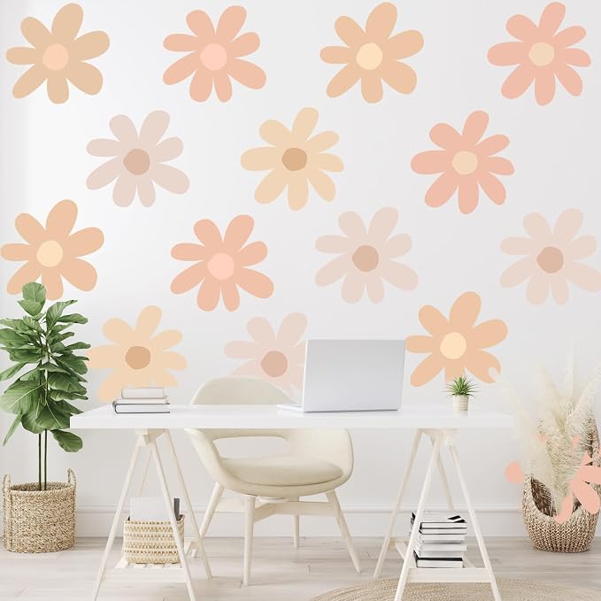 TaoBary 12 Sheet Large Daisy Wall Sticker Decal Boho Flower Wall Decal | Big Flower Wall Sticker, Floral Decal, Daisy Bedroom Room Decor, Removable Peel and Stick, Nursery Home Wall Decor - Image 5