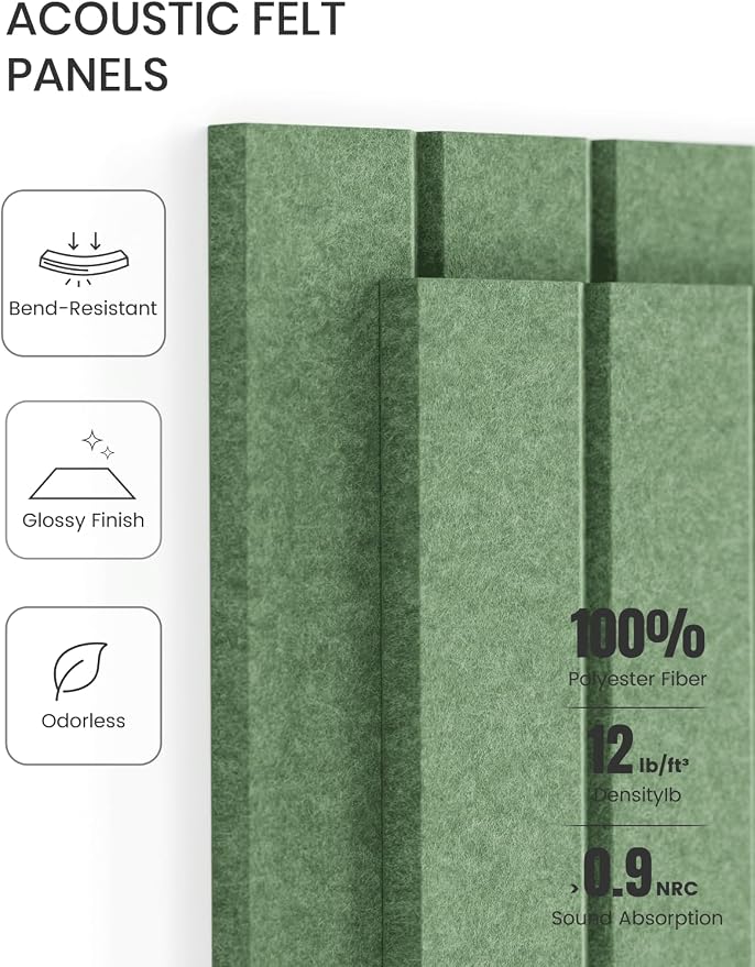 Fluxynara 48" x 36" Large Felt Bulletin Board, Moss Green | 12 Pack Cork Board Alternative with 60 Safe Adhesive Tabs, Pin Boards for Wall Decor, Home, Office, Classroom,Dorm - Image 5