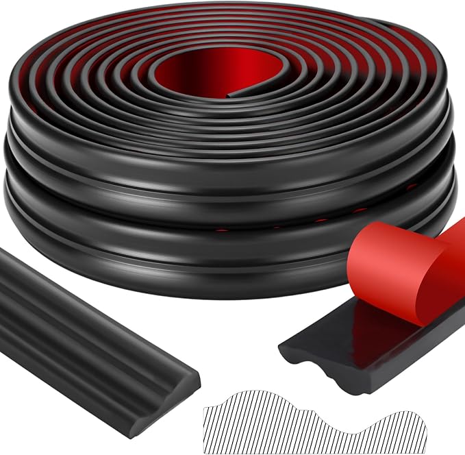 32.8ft x 1.25 Inch Flexible Peel and Stick Molding Trim for Wall, Baseboard, Backsplash, Tile Edge, Chair Rail, Mirror-self Adhesive Moulding Trim for Bathroom Wall Door Floor Window, Black by Innconee