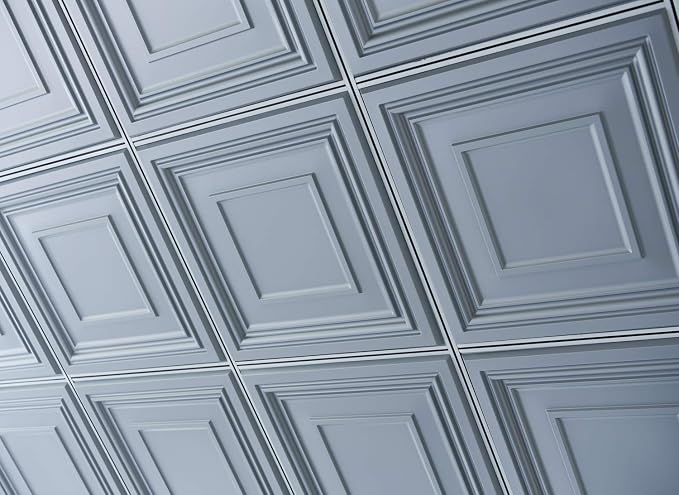 Art3d Decorative 3D Wall Panels 24" x 24", Square Gray Ceiling Tiles, Wall Panels for Home, Office, Coffee Shop,12 Pack - Image 3
