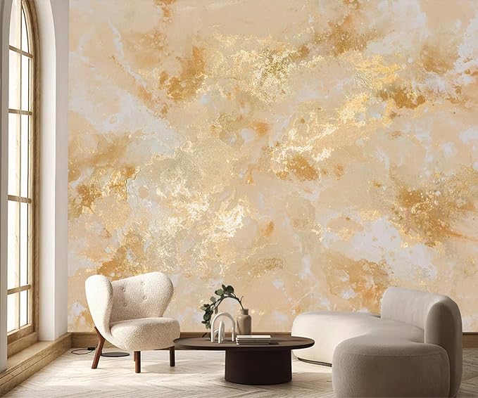 PYFFYP-Gold Marble Peel and Stick Wallpaper murals Abstract Art Sticker | For bathroom bedroom,Self adhesive paper - Image 2