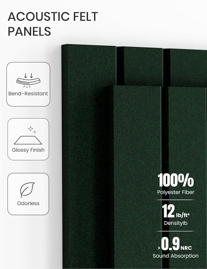 Fluxynara 36" x 24" Large Felt Bulletin Board, Pine Green | 6 Pack Cork Board Alternative with 30 Safe Adhesive Tabs, Pin Boards for Wall Decor, Home, Office, Classroom,Dorm - Image 5