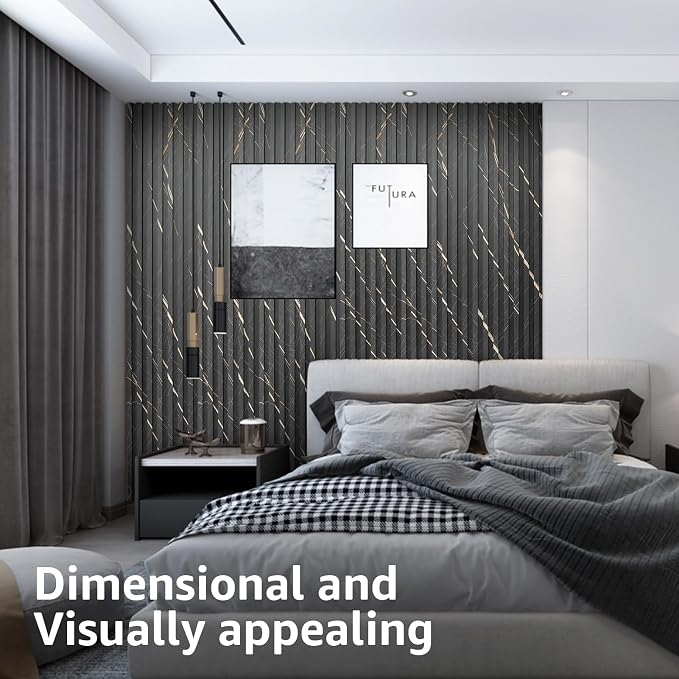Art3d 96 x 6 in WPC Slat Wall Paneling for Interior Decor, 8-Pack, Granite | Fluted Design, Durable, Moisture Resistant, Cleanable, Easy to Install, Eco-Friendly, for Living Room, Bedroom or Office - Image 3