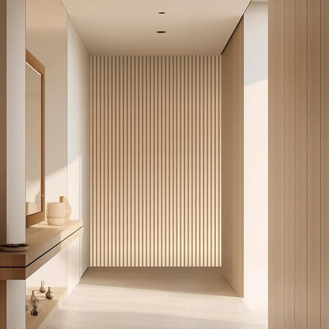 Slat Wall Panel 4-Pack, 108’’x5.7’’, Natural Wood | Real Wood Material, with 2Pcs End Trims, Wood Wall Panel for Interior Wall Decor, Bedroom, Living Room, TV Background - Image 7