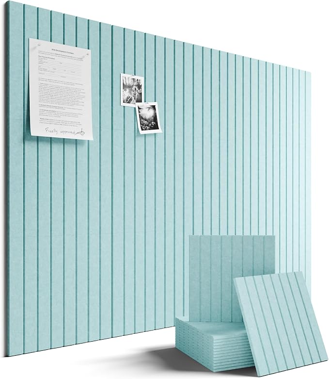 Fluxynara 48" x 36" Large Felt Bulletin Board, Aqua Blue | 12 Pack Cork Board Alternative with 60 Safe Adhesive Tabs, Pin Boards for Wall Decor, Home, Office, Classroom,Dorm by FLUXYNARA