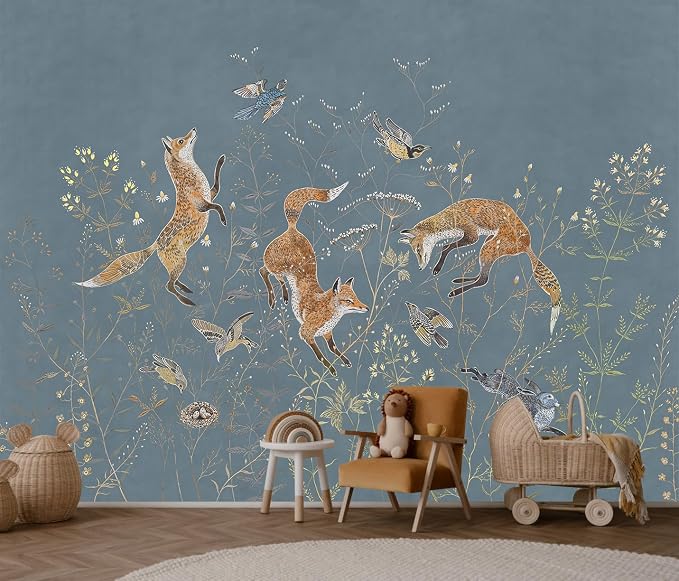 Animal Wallpaper Peel and Stick Woodland Wildlife Safari Wall Mural | 173"x108", Self Adhesive Canvas, for Bedroom Living Room Bathroom, Seamless, No overlapping - Image 2