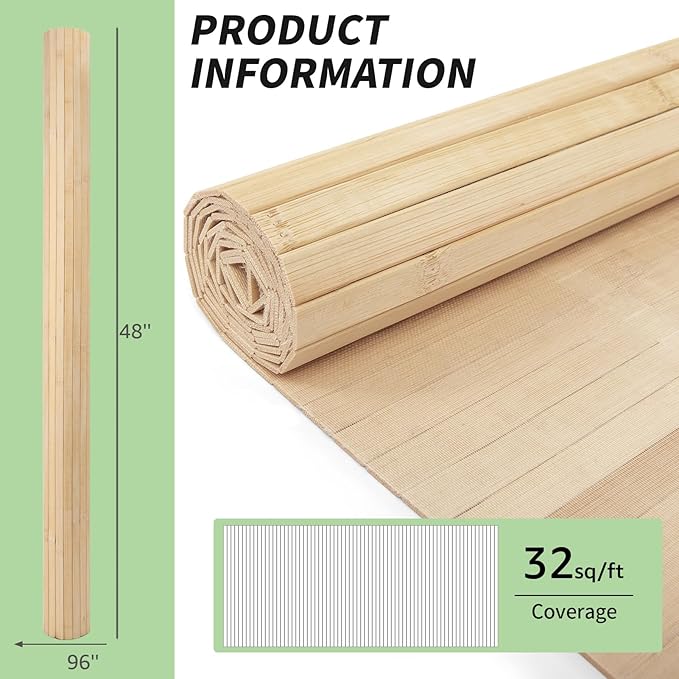 Art3d 48 x 96 in Natural Bamboo Wall Panel, 1-Pack, Light-Carbonized | Renewable Raw Board, Waterproof, No Emission, Wear-Resistant, Freely Cuttable, Stylish Wall Decor for Bedroom and Office - Image 6