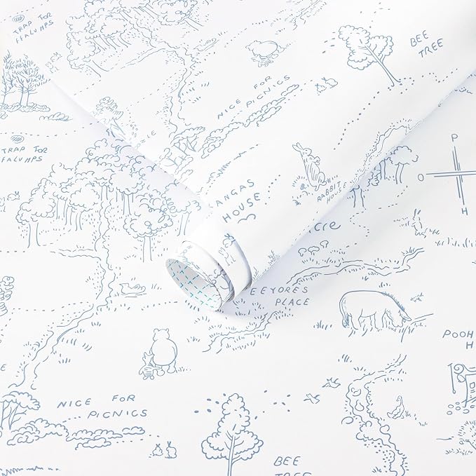 Dimoon 394"x17.3" Peel and Stick Wallpaper Contact Paper Boho Blue White Wallpaper Floral Removable Wall Paper Self Adhesive Modern for Nursery Bedroom Cabinets and Drawers Papel Tapiz para Pared by DIYYOURMOON