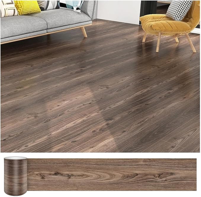 Lareko Peel and Stick Floor Tile, Waterproof Vinyl Plank Flooring | 12-Pack 18 Sq.Ft Self-Adhesive Laminate Vinyl Tiles,Realistic Wood Grain for DIY Bathroom, Laundry Room & Rental Upgrades - Image 9