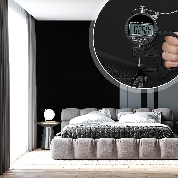 Black Contact Paper Solid Black Peel and Stick Wallpaper 17.3"x300" Matte Self Adhesive Waterproof Vinyl Roll for Bathroom Kitchen Backsplash Cabinets Shelf Liners Drawers - Image 4