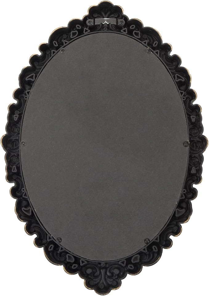 12x8.5 inch Vintage Oval Wall Mirror with Plastic Bronze Frame - Image 5
