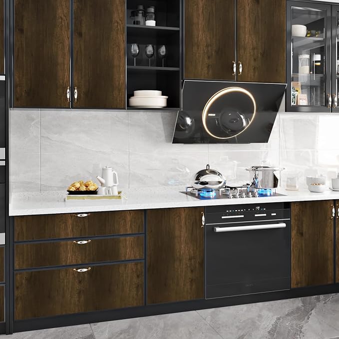 WESTICK Countertop Contact Paper Wood Peel and Stick Wallpaper for Office Desk Brown Wood Grain Contact Paper for Cabinets Self Adhesive Kitchen Countertop Peel and Stick Wooden Wallpaper 394" x 15.8" - Image 9
