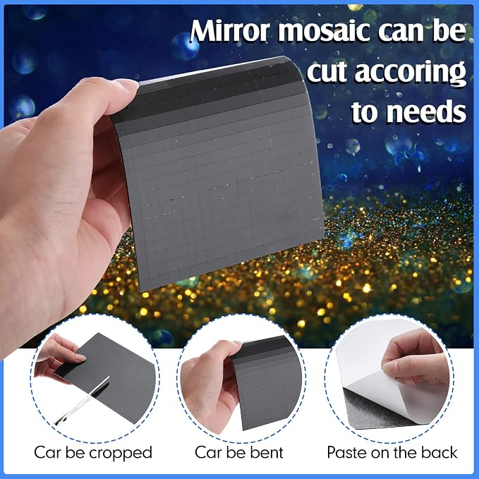 10800 Pieces Black Disco Mirror Tile Self-Adhesive Mirrors Mosaic Tile - Image 3