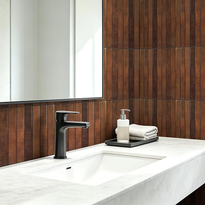 WOWSTAR 10-Sheet Thickened Peel and Stick Backsplash for Kitchen, Back Splashes Stick on Tile, Waterproof Wall Tiles, Terracotta - Image 8
