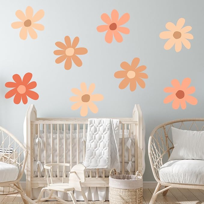 TaoBary 12 Sheet Large Daisy Wall Sticker Decal for Room Decor Flower Decal | Big Flower Wall Sticker, Floral Decal, Daisy Bedroom Room Decor, Removable Peel and Stick, Nursery Home Wall Decor - Image 7