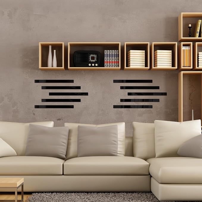 20-Piece Peel-and-Stick Acrylic Mirror Wall Trim (Black) - Image 7