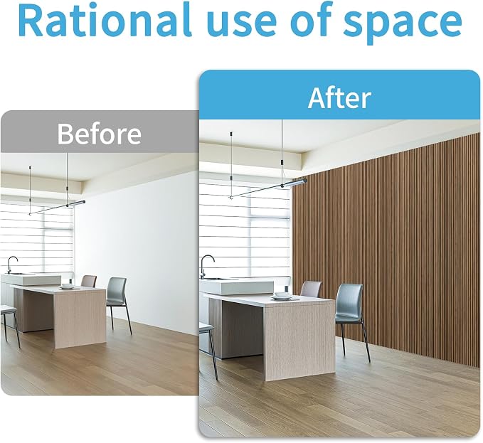 Art3d Fine Bar Design Slim Slat Wall Panel, 104 x 12 Inch, 4-Pack, Rosewood | Lightweight, Wainscoting, Waterproof, Easy to Clean, Sturdy, Glue on, Elegant Style, for Bedroom, Office, Home Improvement - Image 8