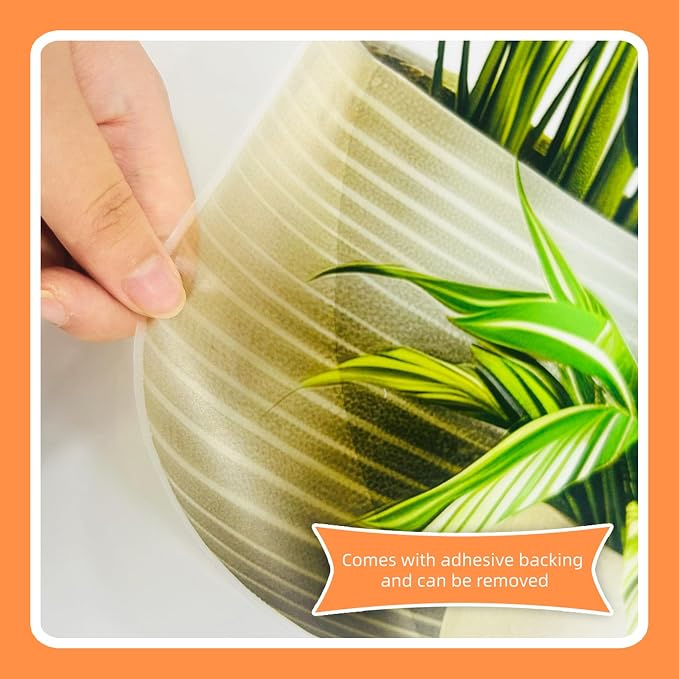 2 Sheets Green Potted Plant Wall Decor Bonsai Vinyl 3D DIY Art Stickers & Murals Removable Floral Wall Decals Peel and Stick for Living Room Bedroom Bathroom Kitchen Office Tropical Wallpaper - Image 8