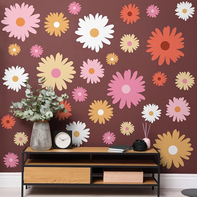 TaoBary 12 Sheet Large Daisy Wall Stickers Decal Flower Wall Sticker | Big Flower Wall Decal, Floral Sticker, Daisy Bedroom Room Decor, Peel and Stick, Nursery Home Wall Decor - Image 6