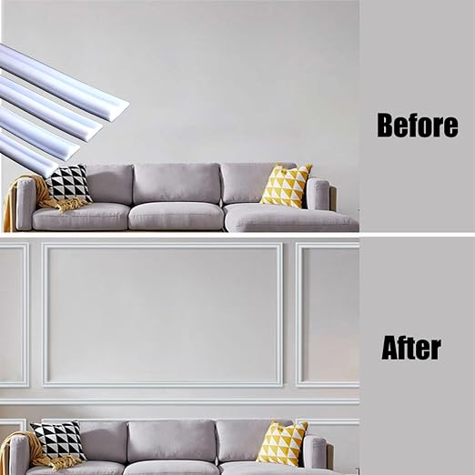 20FT x 1.6" Flexible TPE Peel and Stick Decorative Trim, Self Adhesive Wall Accent Molding for Mirrors, Doors, Cabinets & Smooth Walls, Matte White Finish - Image 7