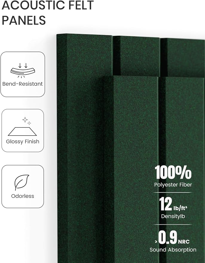 Fluxynara 48" x 36" Large Felt Bulletin Board, Pine Green | 12 Pack Cork Board Alternative with 60 Safe Adhesive Tabs, Pin Boards for Wall Decor, Home, Office, Classroom,Dorm - Image 5