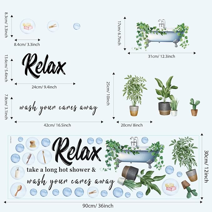 LHIUEM Home Office Wall Decals, Inspirational Plant Wall Stickers, Motivational Quote Bathroom Wallpaper, Positive Affirmation Relax Murals, Bedroom Workspace Decor, Classroom Teacher Decorations - Image 6