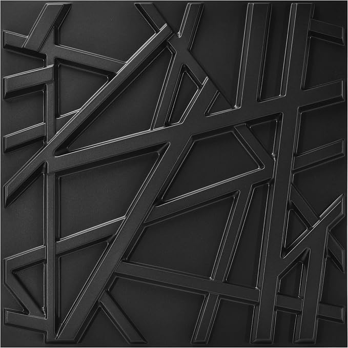 Art3d 20 Pack Decorative 3D Wall Panels, 19 Sq.Feet PVC Interior Wall Décor, 11.8"x11.8", Black by Art3d
