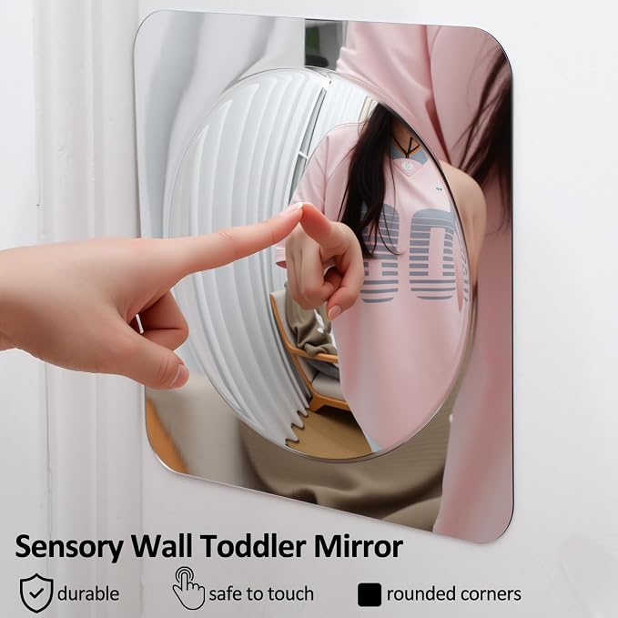 Handepo 16 Pack Sensory Bubble Wall Mirror 10" Interactive Acrylic Mirrors for Wall Decor Sensory Toddler Mirror Toys for Kids Classroom Home Visual Tactile Stimulate Cognitive - Image 4